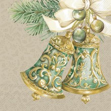Салфетки 20бр Christmas Bells беж